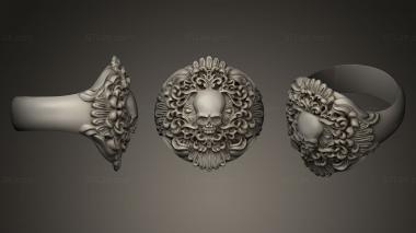 Jewelry rings Sprouted scull 3d model